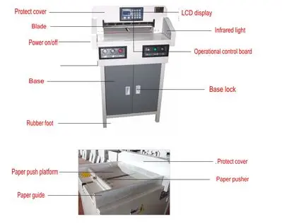 Электрическая установка резки бумаги автоматическая гильотина 480 мм программа-управление 60 мм толщиной 110 В или 220 В