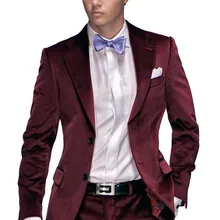 Стиль, мужские костюмы из 2 предметов, формальный, выполненный на заказ(пальто+ штаны+ галстук-бабочка), с отворотом, модный, 2 пуговицы, красный, высокое качество, Terno Masculino