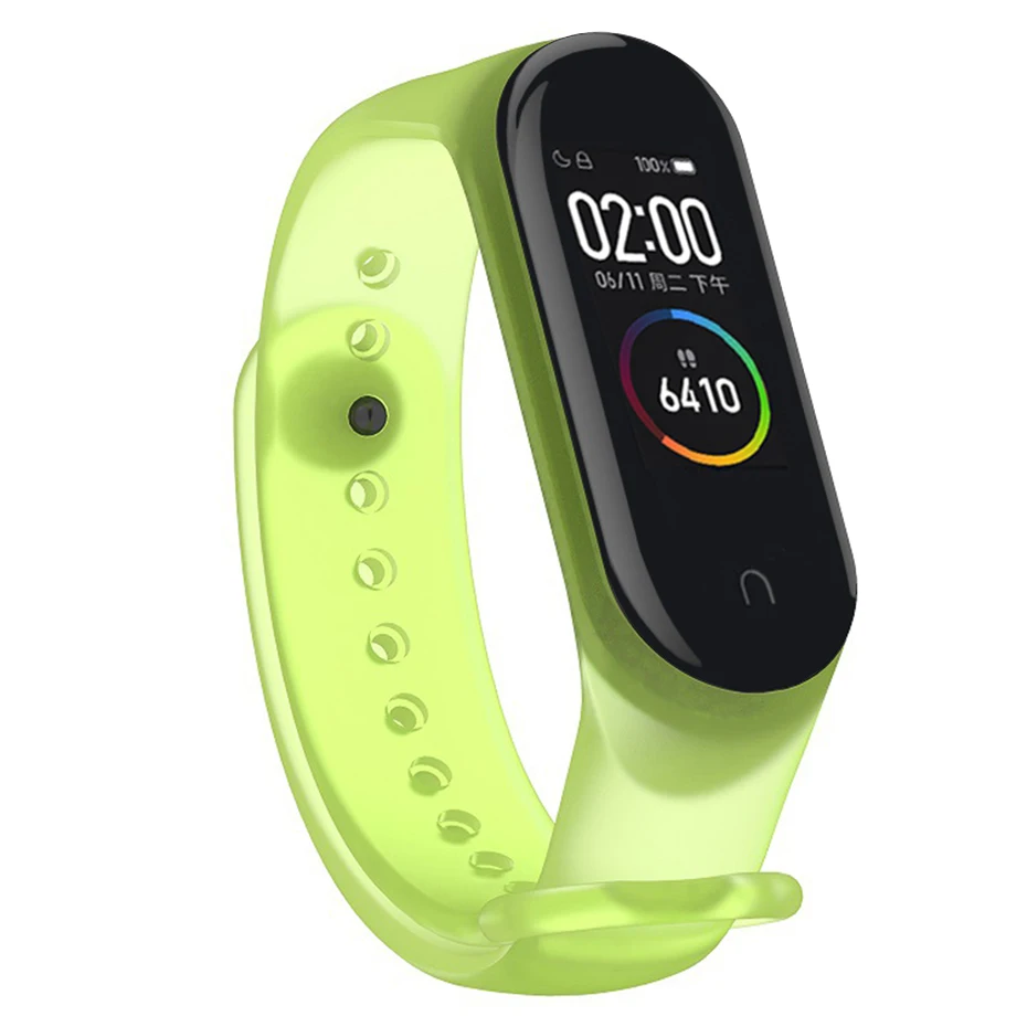 Новый Силиконовый ремешок для браслета Xiaomi Mi Band 4/3 прозрачный цветные Сменные