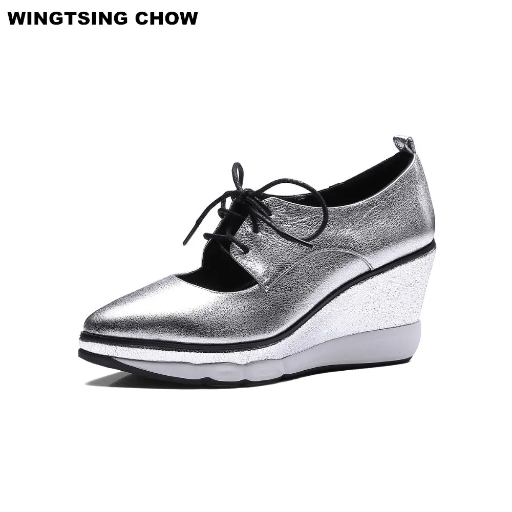 

Brand New Pointed Toe Wedge Shoes Heel Women Pump 8cm Comfortable Casual Women Platform Shoes Top Quality Superstar