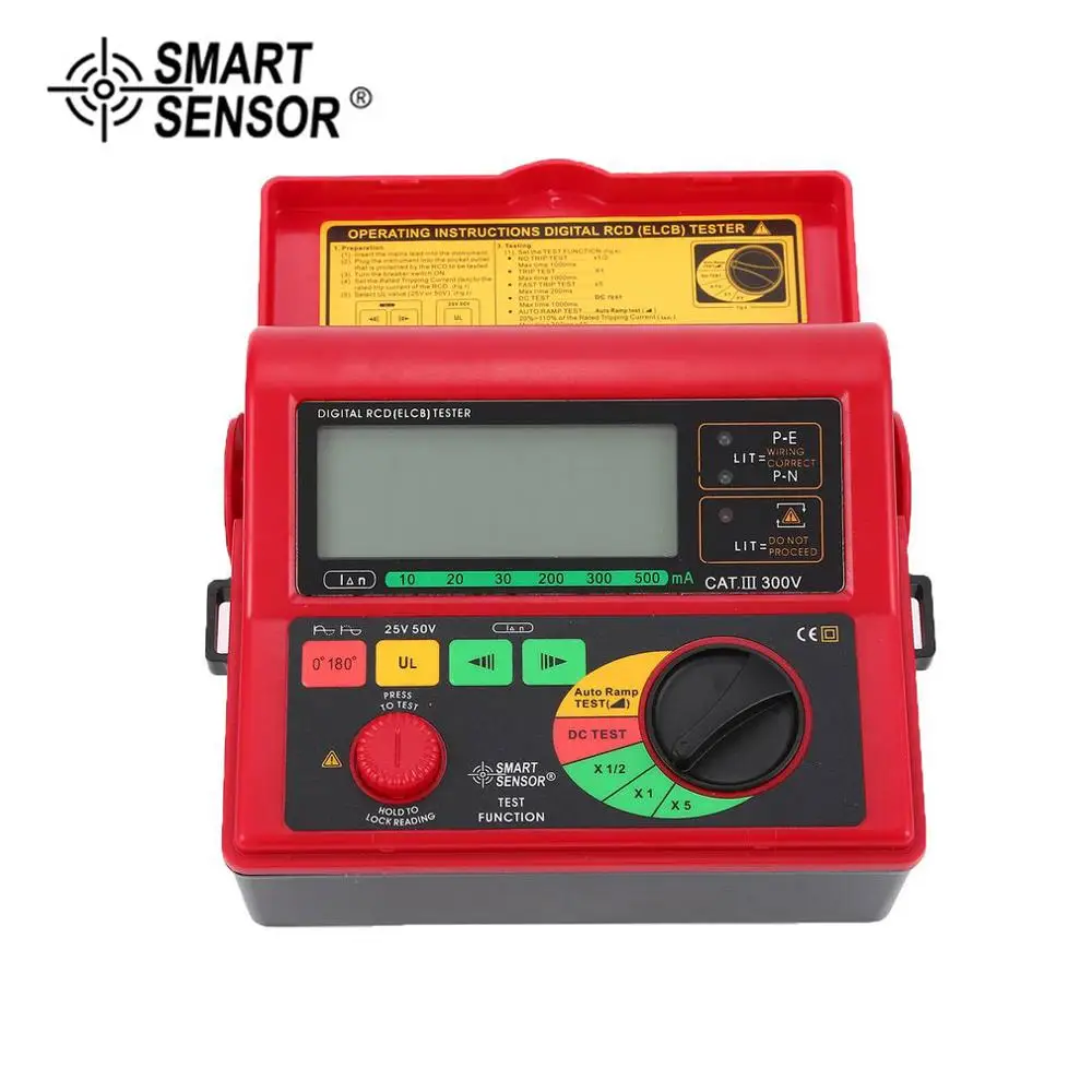 SMART SENSOR AR5406 Digital RCD ELCB Resistance Tester Leakage Switch Tester Leakage Current Test 10/20/30/200/300/500mA SMART SENSOR AR5406 Digital RCD ELCB Resistance Tester Leakage Switch Tester Leakage Current Test 10/20/30/200/300/500mA