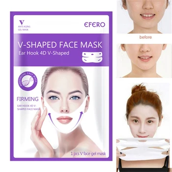 

Women V Shape Lifting Face Mask Peel-off Slimming Chin V Shaper Anti-wrinkle Moisturizing Masks Hanging Ear Bandage Skin Care