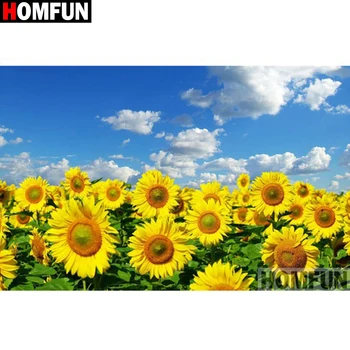 

HOMFUN Full Square/Round Drill 5D DIY Diamond Painting "Flower landscape" Embroidery Cross Stitch 5D Home Decor Gift A18300