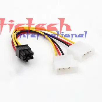 

by dhl or ems 500pcs 2 x Molex To PCI-E Power Adapter 4Pin 4 Pin 6 Pin 6Pin Graphics Video Card Converter Cable line