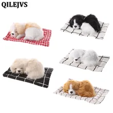 QILEJVS автомобиль орнамент ABS плюшевые собаки моделирование Спящая Набивная игрушка собака животное кукла подарок