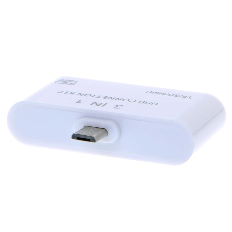 1 шт. белый Card Reader 3 в 1 OTG Micro USB 2,0 SD/TF/MMC Card Reader USB зарядки адаптер для Samsung