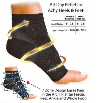 

Men Women's Ankle Compression FOOT ANGEL Sleeve Arch Heel Pain Relief Support