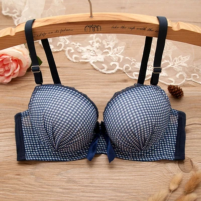 371plaid girls bra4 Yasemeen милые сексуальные бюстгальтеры пуш-ап для девочек полосатый без подкладки студенческий бюстгальтер дышащий невидимый бюстгальтер для молодых девушек женские бюстгальтеры - Цвет: 371plaid girls bra4