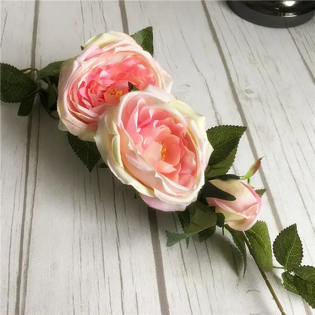 Extra Large grand roses branch luxury Artificial flowers silk fake flower garden wedding