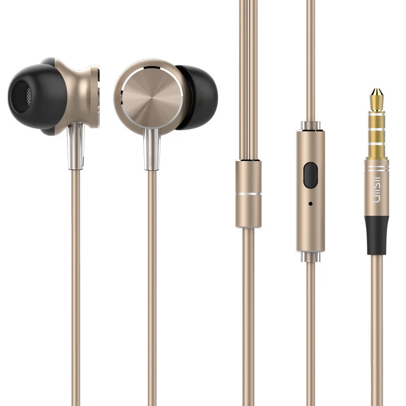 

UiiSii GT500 Subwoofer DIY Headset In-ear Type Music Recording MP3 Earplugs In-line Control Wired Headphone for Mobile Phones