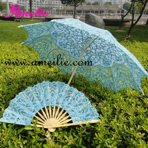 3 комплекта зонтик кружева баттенбурга и веер набор свадебный зонтик веер набор