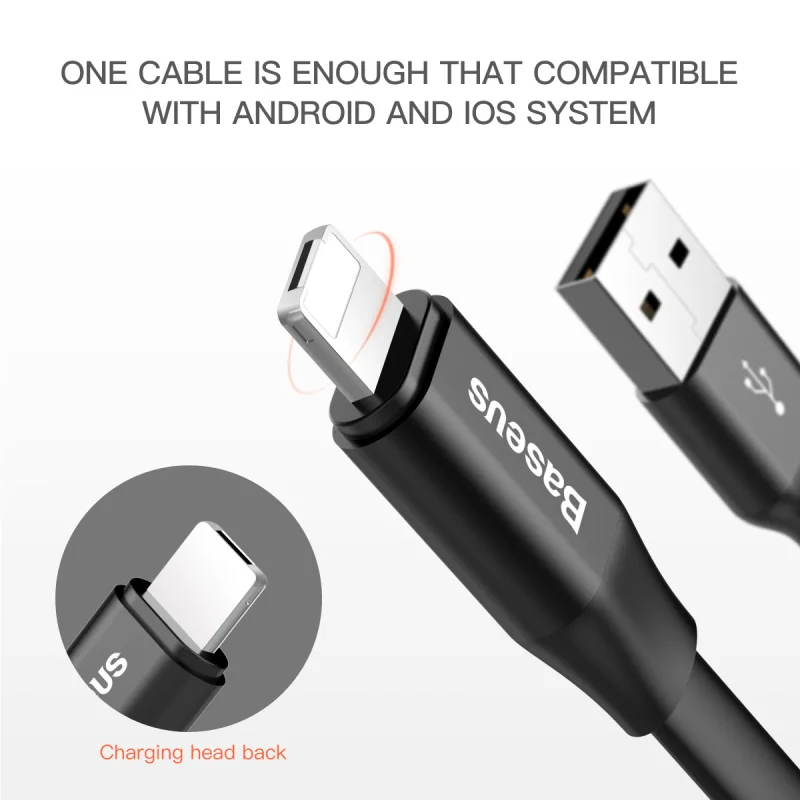 

Baseus 2 in 1 Short 8pin+Micro USB Cable For Android iPhone ipad Samsung xiaomi Charger Fast Charging Wire Mini USB Quick Charge