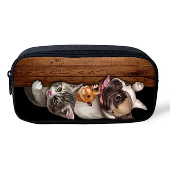 

THIKIN 3d Cute Pug Dog Child Fashion Pencil Case Pen Pencil Box Holder For Student School Supplies Woman Makeup Cosmetic Bag