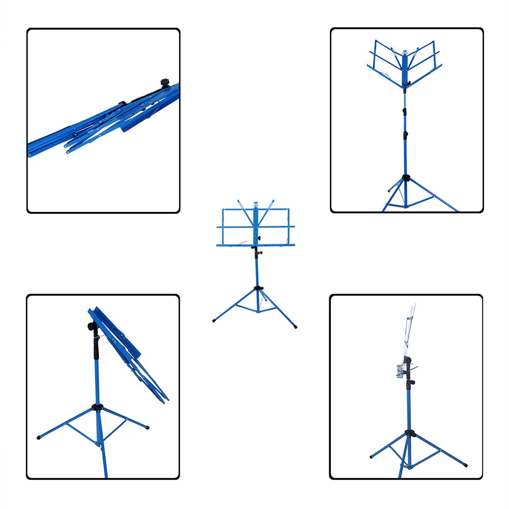 Складная музыкальная листовая подставка для штатива металлическая Музыкальная подставка держатель с водонепроницаемой сумкой для переноски 5 цветов Запчасти и аксессуары для гитары