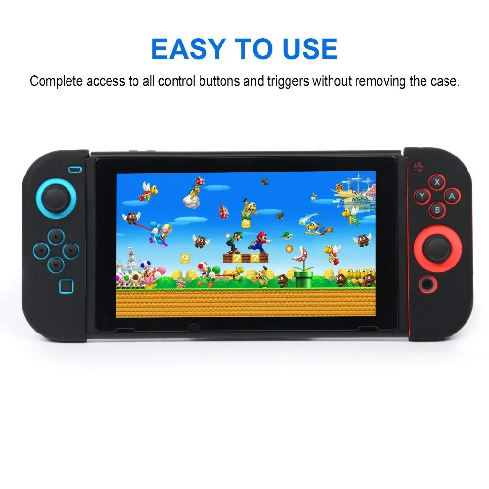 Нескользящий Силиконовый чехол Nintendo Switch изогнутая эргономичная гелевая защита