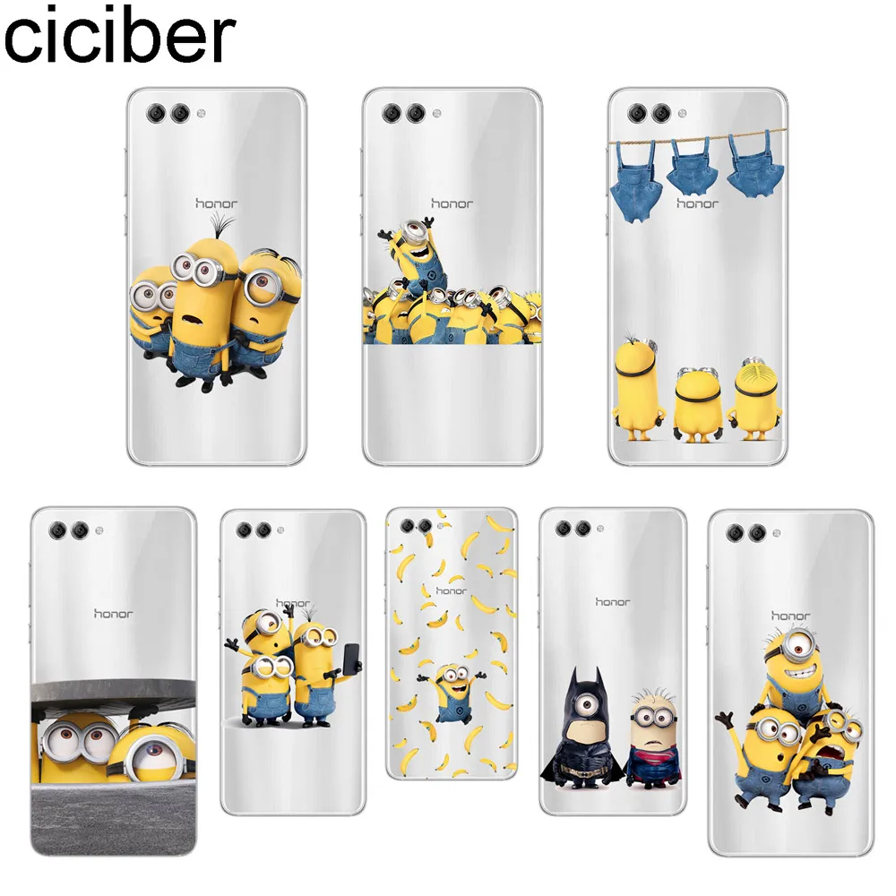 

ciciber Yellow Minions Cute Despicable Pattern For Honor V 10 9 8 Lite Pro X C Play Clear Back Cover Soft TPU Phone Cases Capa