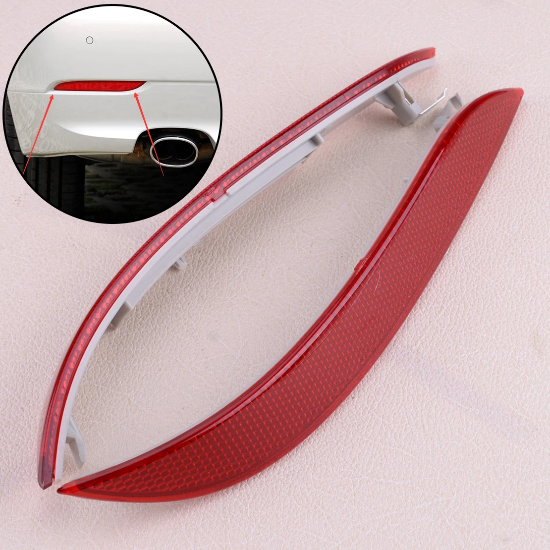

DWCX Left Right Rear Bumper Reflector Lights 63146915039 63146915040 fit for BMW 5-Series E60 E61 2003 2004 2005 2006 2007