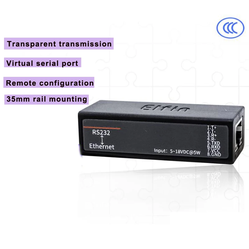 Serie RS232 zu Ethernet Konverter Modbus TCP Server UPD Client 10/100 M adaptive unterstützt MAC automatische lernen 5 netzwerk link