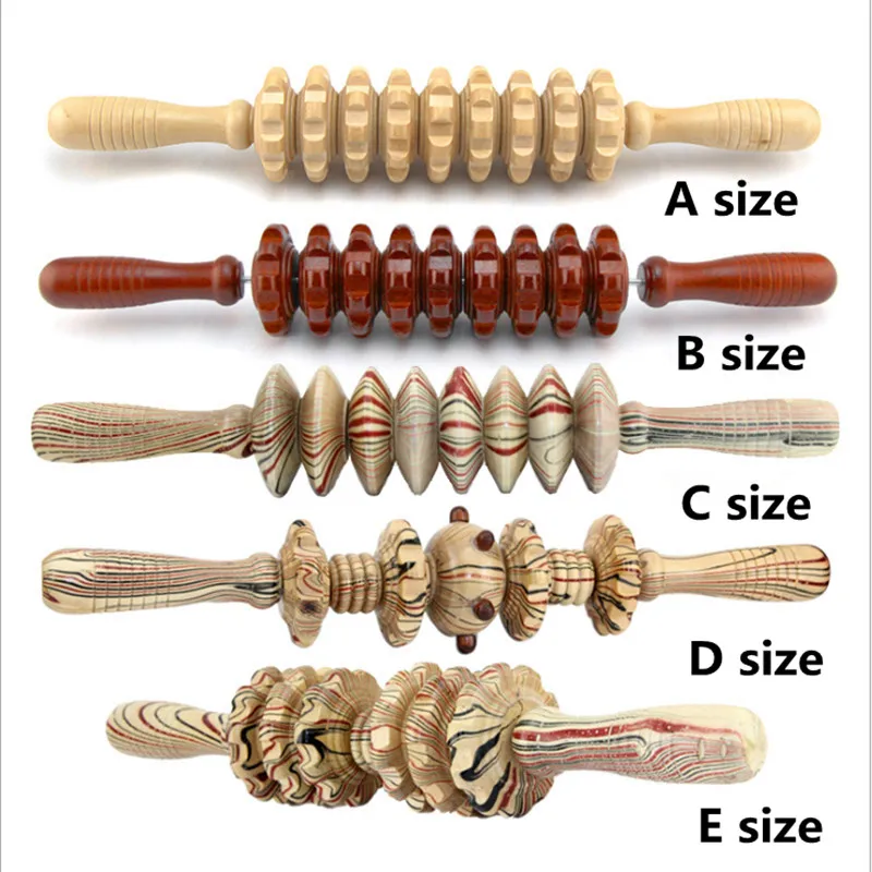 Wooden massage roller Solid wood back massage stick Wooden push body