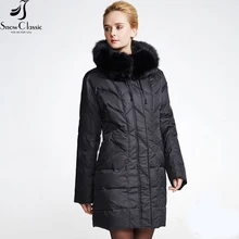 Snowclassic New Woman Winter Jackets 2016 Plus Size 6xl Jacket Real Fox Fur Collar Down Jacket