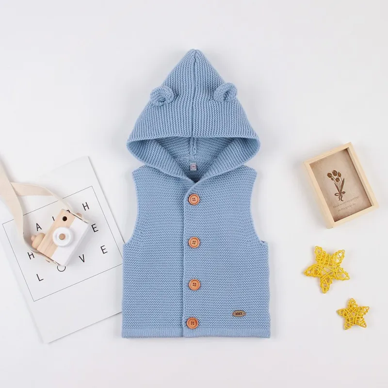 knitted Clothes sleeveless Clothing Baby Vest Clothes Autumn Winter Newborn Baby Boys Girls Sweater