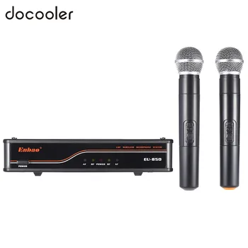 

2-Channnel Handheld Wireless UHF Microphone Mic System 2 Microphones 1 Receiver XLR for Meeting Party Karaoke w/ Audio Cable