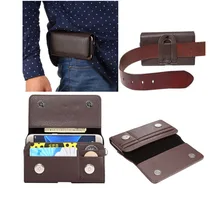 Универсальная классическая сумка на пояс с зернистой текстурой личи, мужская сумка для мобильного телефона, сумка с зажимом для ремня, держатель для карт, ремешок на руку