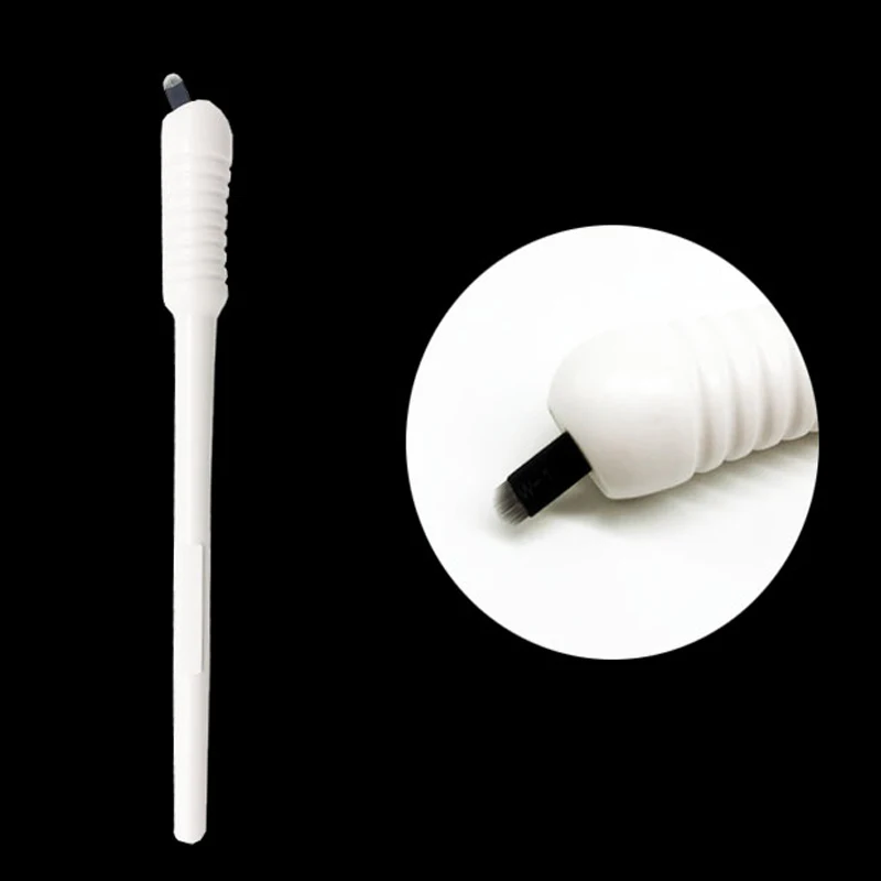 

10pcs New Disposable Microblading Pen With 18U shape Needle Eyebrow Blade Maual Microblade Needle Tool in Expiry date/Lot NO