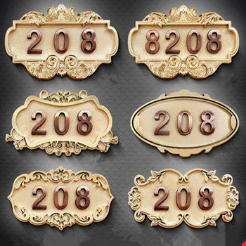 

Retro style ABS door sign customized 3 to 4 Numbers house number plate 3D sticker Door Plate Hotel Apartment Villa