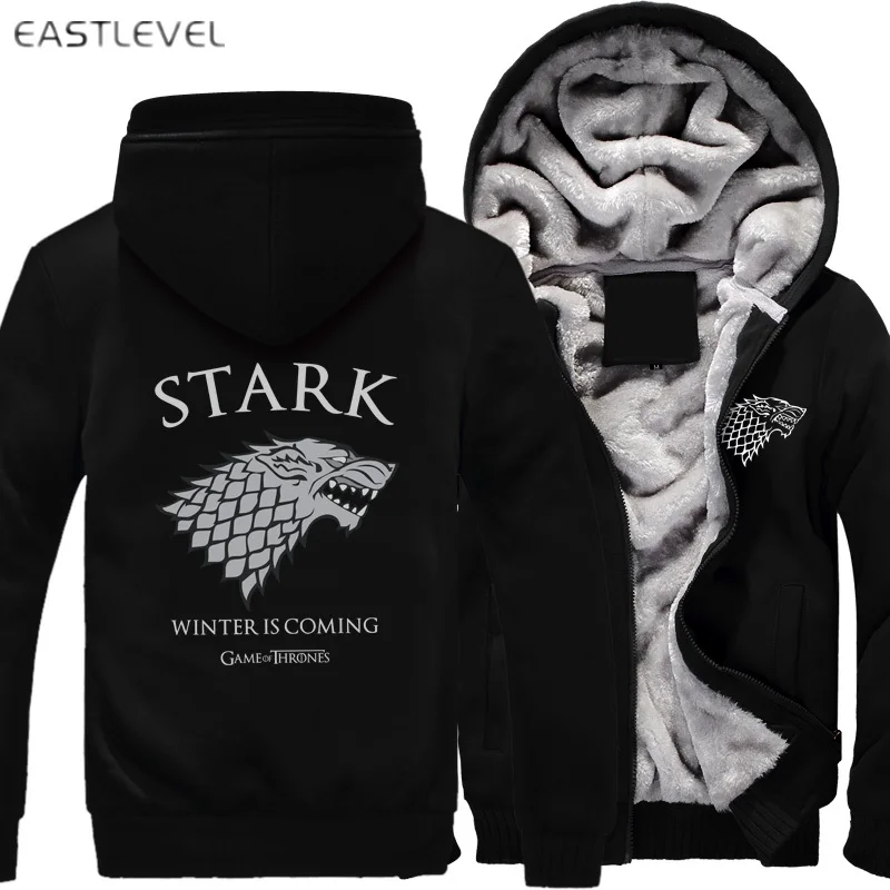 2017 Winter Men Hoodies Game of Thrones Casual Hoodies for Men Women Thicker Fleece Coat Jacket Unisex Sweatshirts plus size 6XL