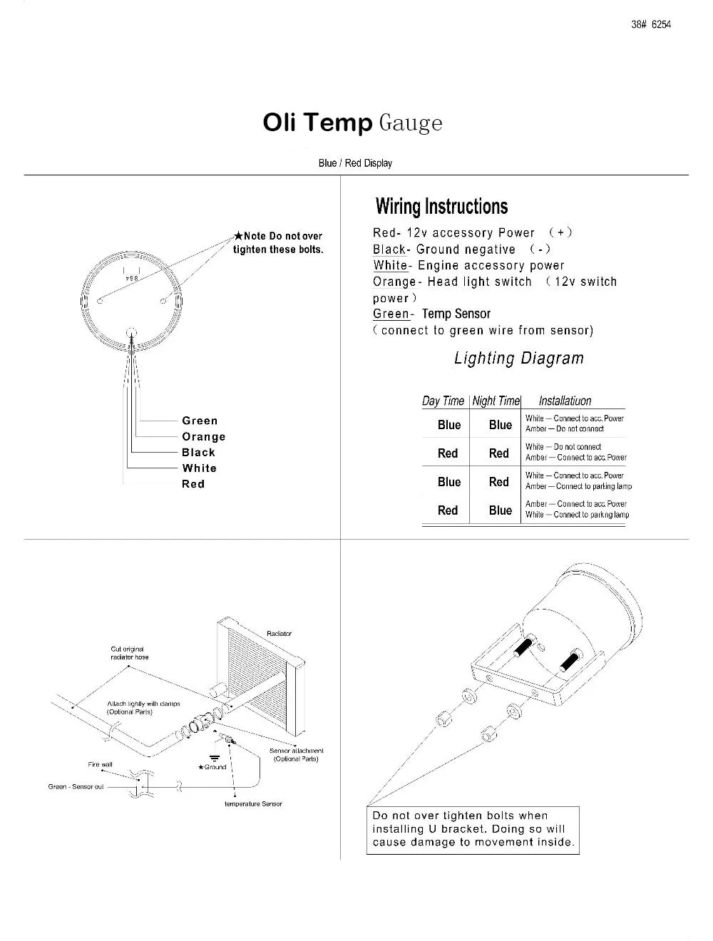 Hook up olie Temp gauge