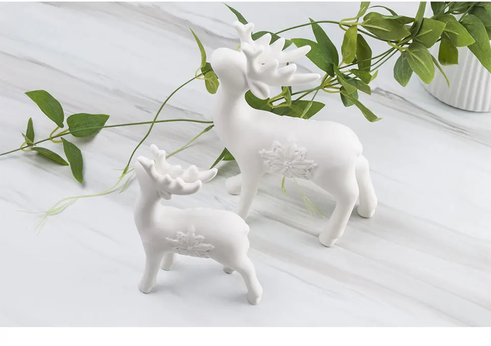 Дом мечты DH белая керамическая фигурка оленя фарфор художественных промыслов рождественские олени украшения Xmas miniaturas подарок на год