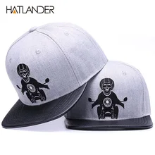 HATLANDER, оригинальная бейсбольная кепка со скелетом, Регулируемая Мужская кепка, кожаная бейсболка кепки, 6 панелей, облегающая Кепка в стиле хип-хоп