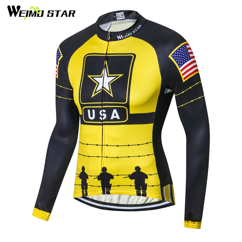 Weimostar USA Pro Team Велосипедная форма осень с длинным рукавом Велоспорт Джерси Ropa Ciclismo MTB велосипеда трикотажный топ Велосипедный Спорт Одежда