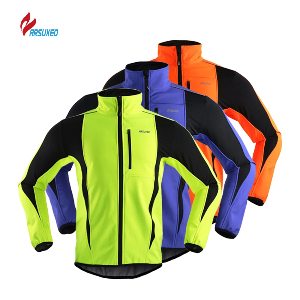 

ARSUXEO Winter Men's Cycling Jacket Thermal Warm Fleece Windproof Outdoor Sports Coat MTB Bike Bicycle Cycle Clothing