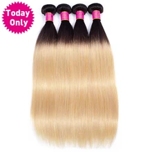 TODAY ONLY 1 3 4 Bundles Blonde Brazilian Straight Hair Bundles Ombre Human Hair Bundles 1b