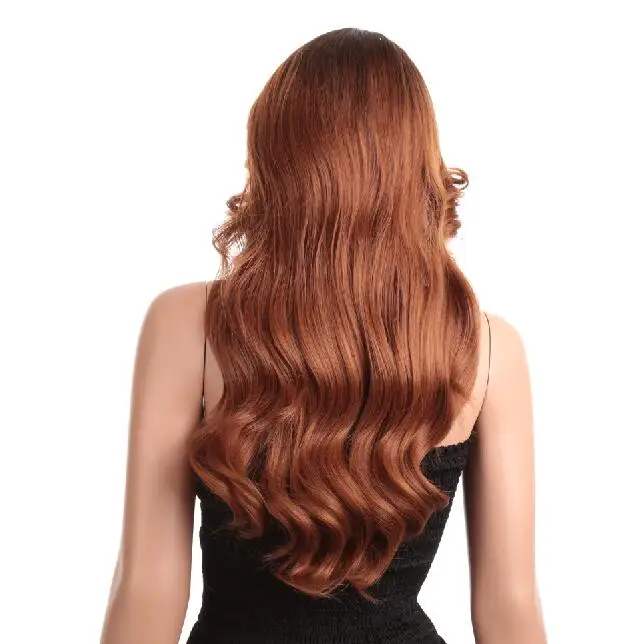 Волос Экспо Сити 24 дюймов объемная волна длинные Синтетические волосы на кружеве парики Glueless синтетические волосы светлые коричневый, черный Парики Для белый/черный для женщин - Цвет: OT430