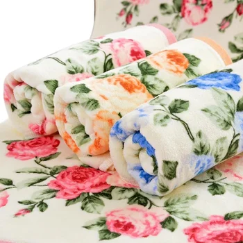 

High Quality 34*75cm 2Colors Home Hotel Soft Cotton Face Flower Towel Bamboo Fiber Quick Dry Bathroom Towels Facecloth