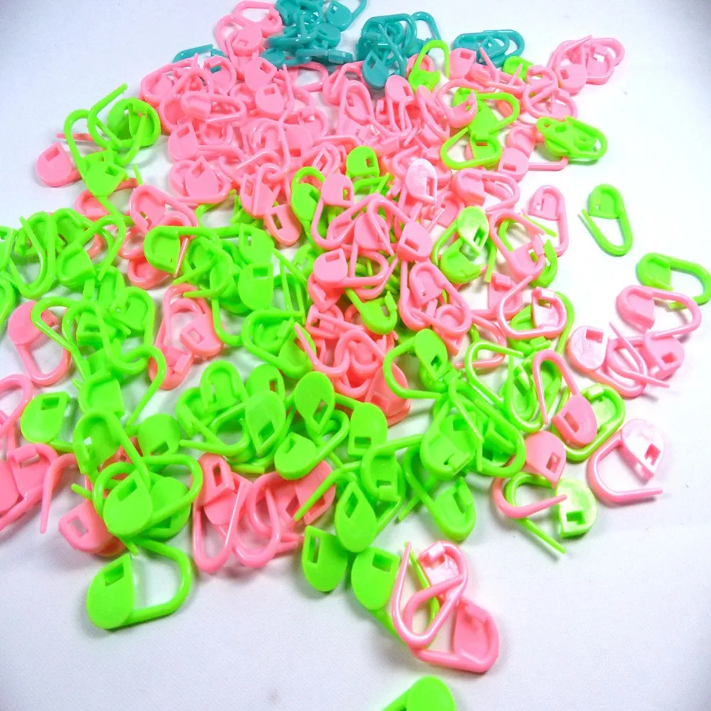 

Wholesale 1000pc Plastic Crochet Hooks Mixed Color Stitch Holders Plastic Knitted Hook Locking Stitch Markers Crochet Latch