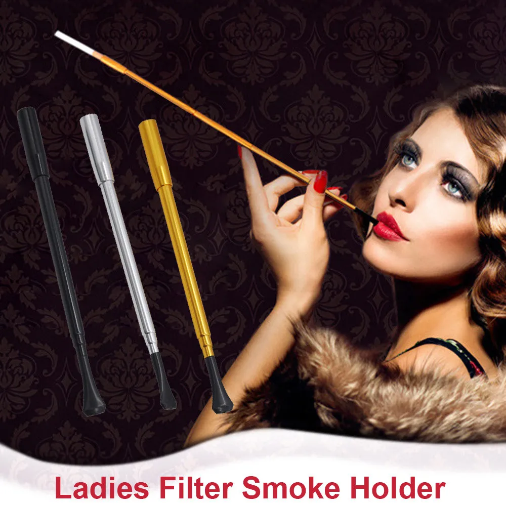 

2019 New type Cigarette Holder Long Smoking Pipe Filter Vintage Style Plastic Rod Smoke LBShipping