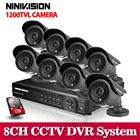 HD 1200TVL 8CH FULL AHD 960H security system CCTV 3G Wifi DVR KIT 8*outdoor bullet camera video surveillance System with 1TB HDD