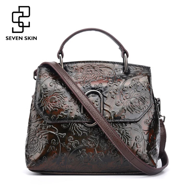 

SEVEN SKIN New 2019 Vintage Shoulder Bag Women Designer Luxury Handbags Women Bags Floral Print Messenger Crossbody Bag Bolsas