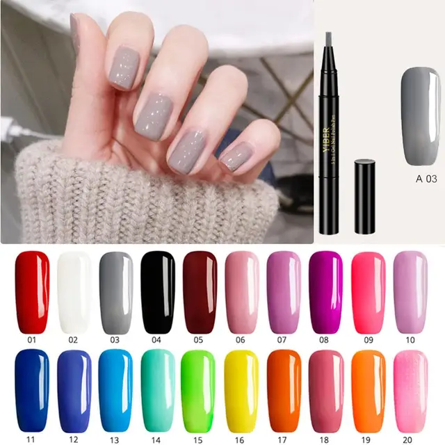 Yiber Magic Nail Gel Pen Gel Nail Varnish Pen Glitter One Step Nail Gel