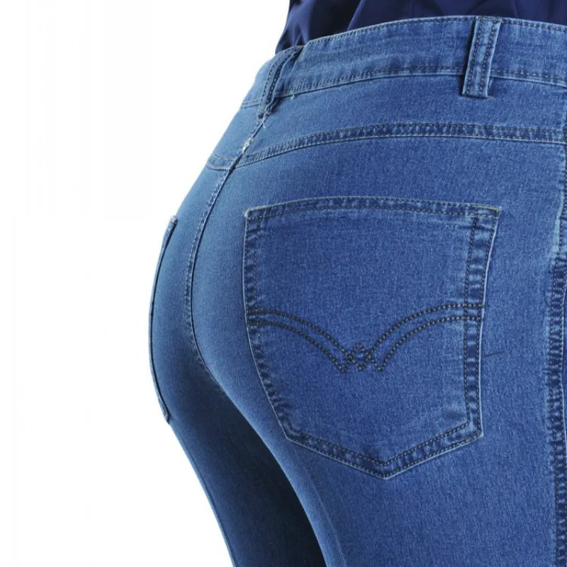 Новые весенние и летние хлопковые модные повседневные женские прямые джинсы с высокой талией больших размеров, одежда 79045