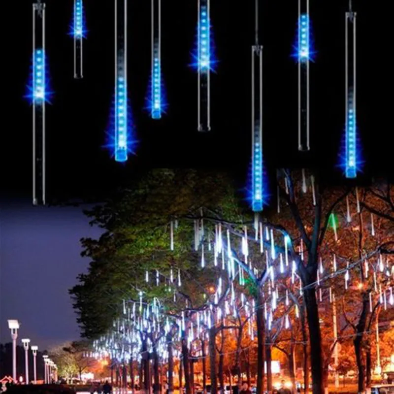 aliexpress com buy eu us plug 8 tubes rain drop icicle christmas rain lights for sale