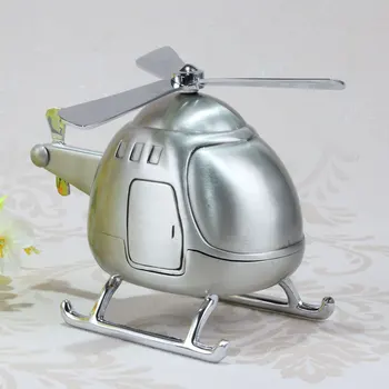 

Europe Retro Helicopter piggy bank zinc alloy metal cash money box Metal craft aircraft change money jar Children toy SNG004