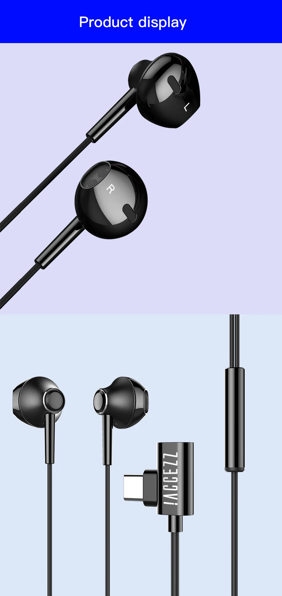!ACCEZZ 2 in 1 Type C Magnetic Earphone For Xiaomi Samsung Huawei P30 P20 Smart Phone Charger Listening In-Ear Earphones Adapter (10)