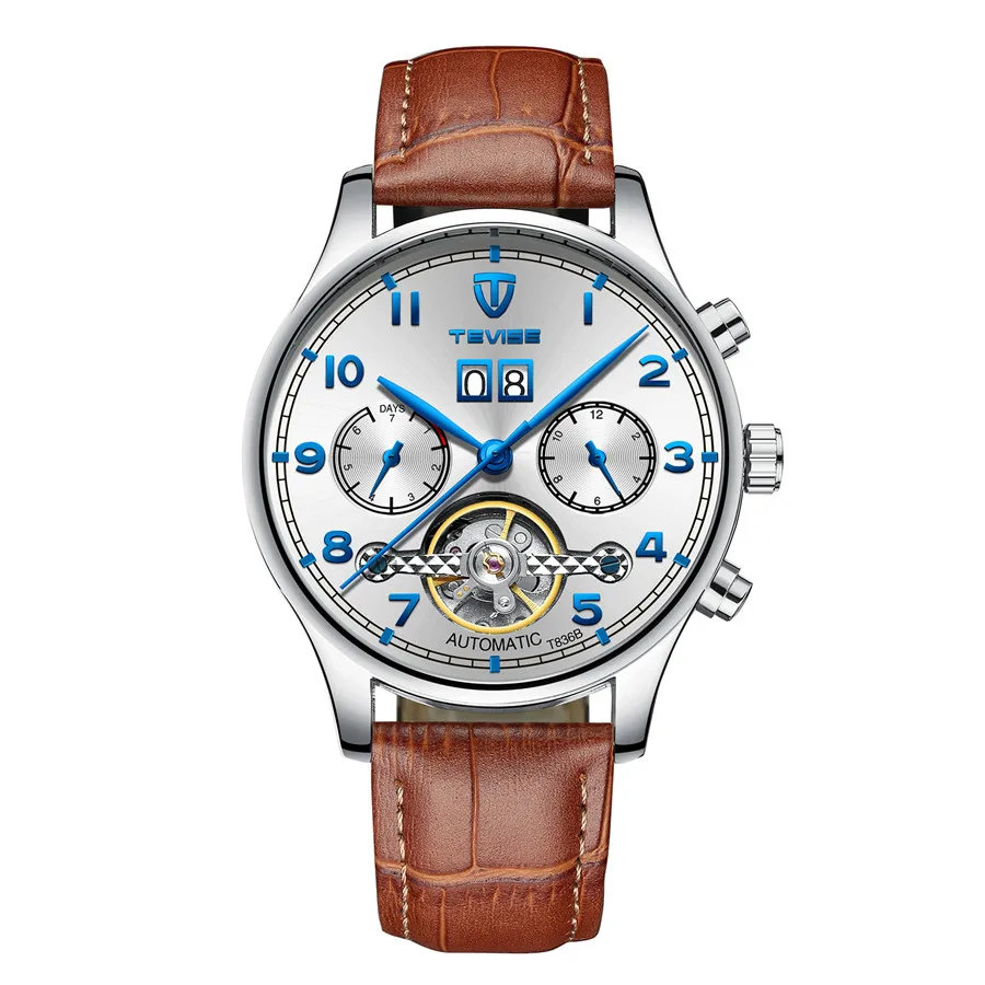 TEVISE الفاخرة للماء التلقائي الرجال الميكانيكية ووتش تاريخ الذاتي لف رجل عارضة ساعة يد جلدية الرياضة العسكرية الساعات TEVISE الفاخرة للماء التلقائي الرجال الميكانيكية ووتش تاريخ الذاتي لف رجل عارضة ساعة يد جلدية الرياضة العسكرية الساعات
