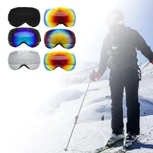 Лыжные очки двухслойные Анти-туман большая Лыжная маска очки для катания на лыжах мужские и женские зимние сноубордические очки