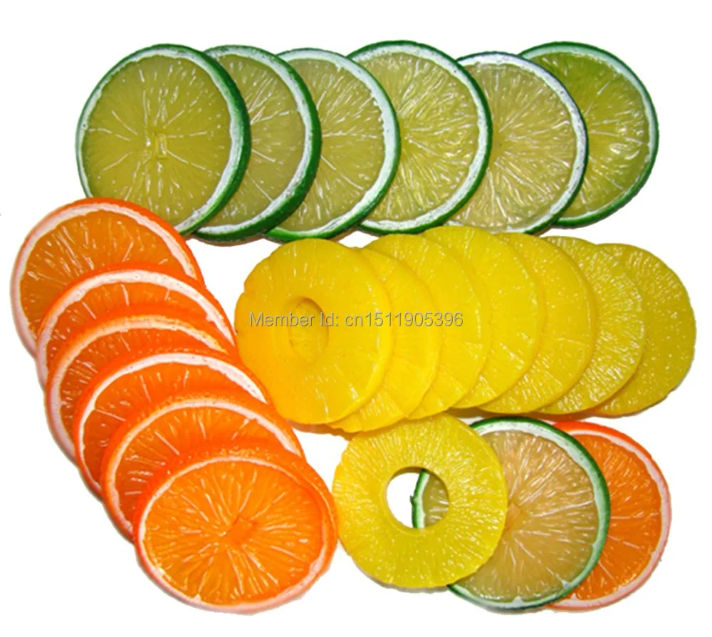 

10 шт. реалистичный зеленый поддельный Лимон Лайм ломтик гарнир искусственный фрукт искусственная Еда Декор Бесплатная доставка 8 см